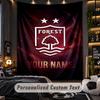 TapestryNottingham Forest FC Custom Name Text Personalized Wall Hanging Tapestry Home Wall Decor