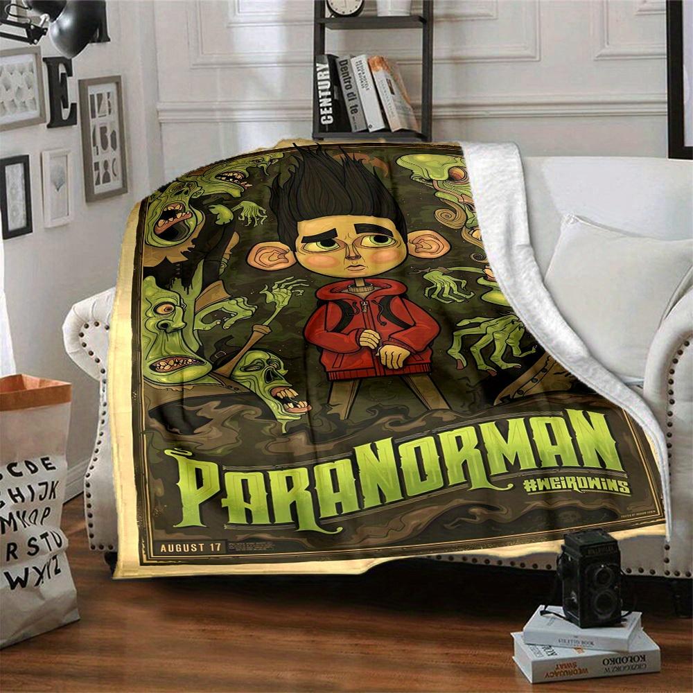 1pc Flannel Blanket, Paranorman,Zombies,Supernatural Pattern Printed Blanket, Sofa Bed Sofa Car Office Camping Travel Warm And Comfortable S