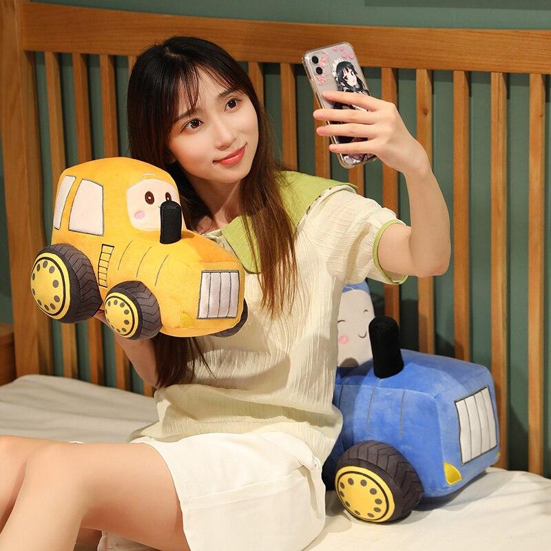Kawaii Трактор Peluche Игрушки Прекрасный Моделирование Автомобиля Плюшевые Куклы Мягкая Мультяшная Подушка Трактора Мальчиков Креативный Подарок На День Рождения