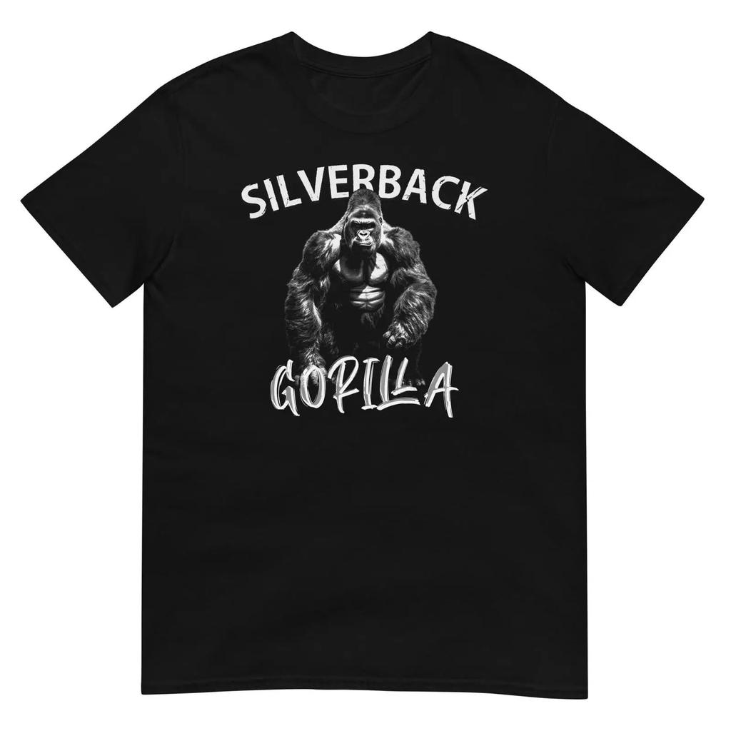Gorilla Silverback T Shirt Silver Back Jungle King Design Vintage Unisex Streetwear Fashion Casual Graphic Stretched