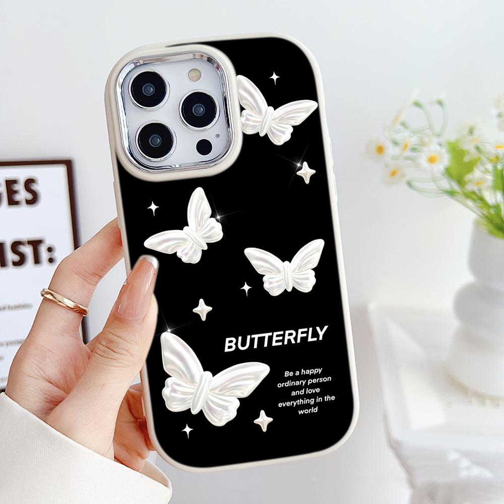 LZ4 Butterfly art design мягкий чехол для телефона Samsung S24 Ultra S23 Plus S21 FE A16 A54 A52 A06 Infinix Hot 40 30i защита объектива противоударный чехол