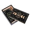Astrology Trinkets Box Organizers Portable Tarots Cards Storage Box Wood Divination Storage Box Case with Card Holder