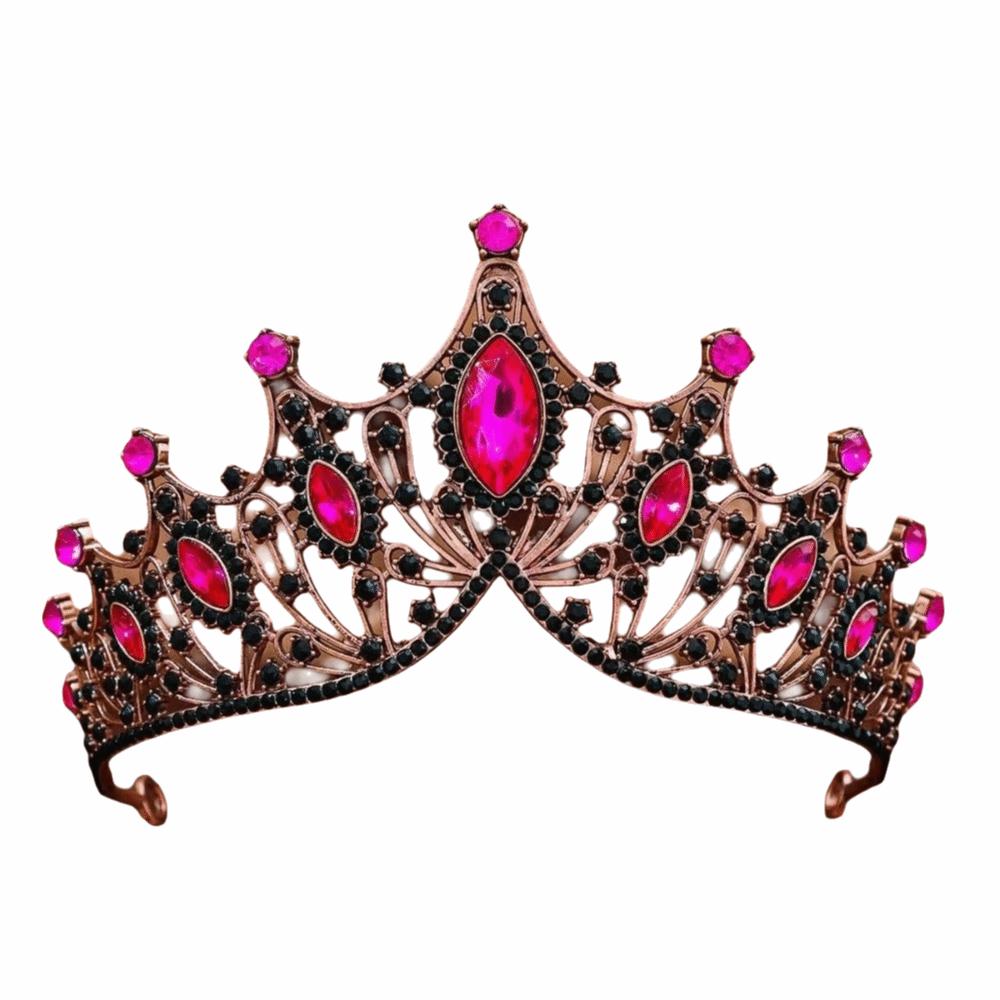 Vintage Rhinestone Queen Princess Crown Alloy Hair Accessories Crystal Tiara Baroque Bridal Headband Christmas