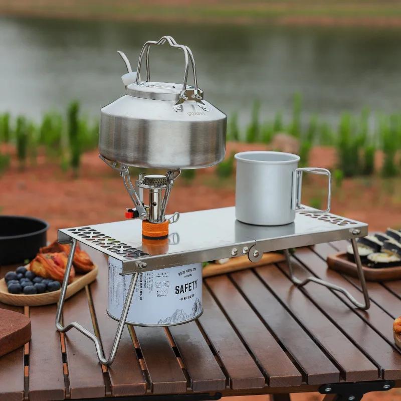 Outdoor Mini Folding Table Stainless Steel Camping Tea Table Portable Barbecue Accessories Multi Purpose Splicing Design