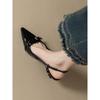 Retro Style Temperament, Rear Empty Single Shoes, Fashionable and Beautiful Single Shoes, Pointed Patent Leather Bag Head Sandals, New Autumn and 