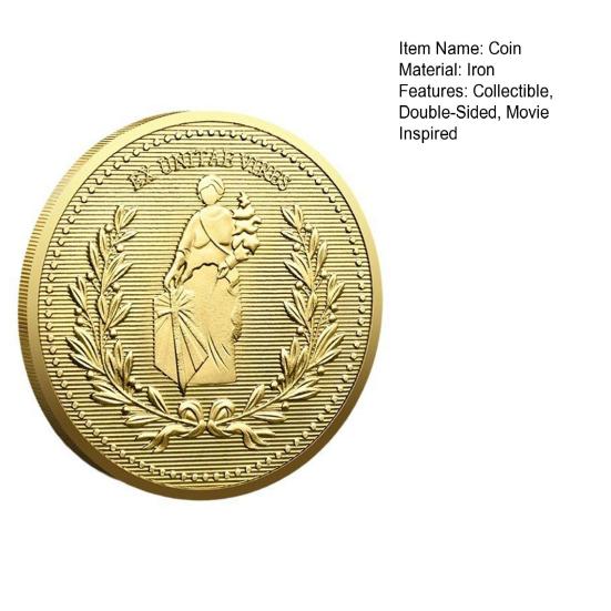 Монета льва Yousheng, жетон на удачу, двусторонняя монета с гравировкой богини-льва, металлический коллекционный реквизит для фильмов, монета для коллекционеров и любителей кино