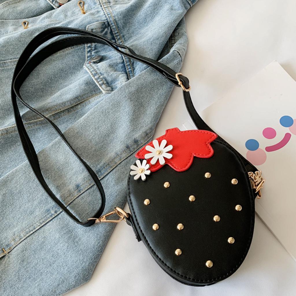 Kids Children Girls Cute Cartoon Strawberry Messenger Crossbody Shoulder Bags
