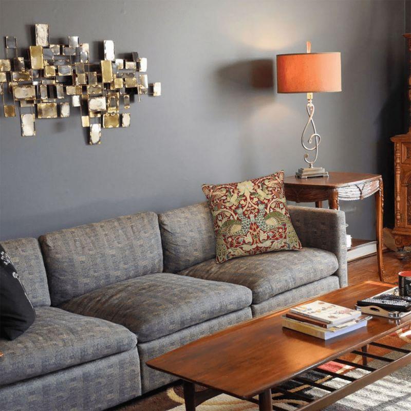 Пользовательский скандинавский винтажный чехол на подушку для дивана William Morris, мягкий текстильный чехол на подушку с цветочным узором, домашний декор