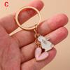 Cute Enamel Bunny Rabbit Keychain Love Heart Key Ring Pendants For Women Girls Handbag Decor Diy Jewelry Accessories
