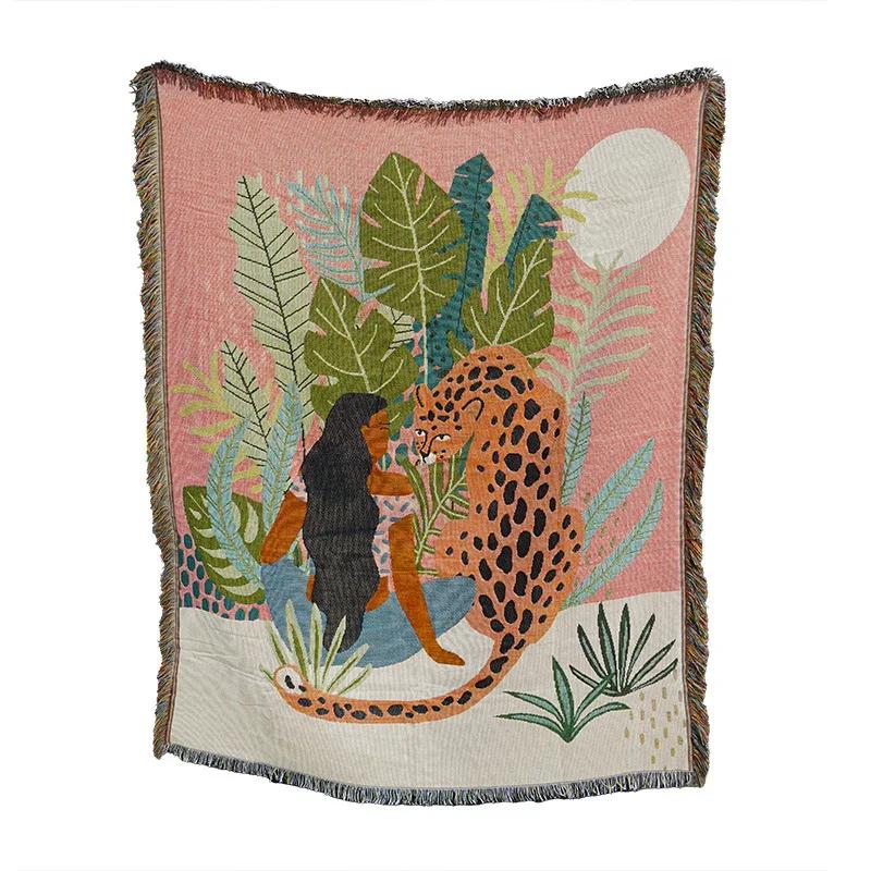 130x180cm Vintage Home DecorSoft Tassel Knitted Blankets Throw Blanket Sofa Towel Sofa Cover Outdoor Picnic Blanket Camping