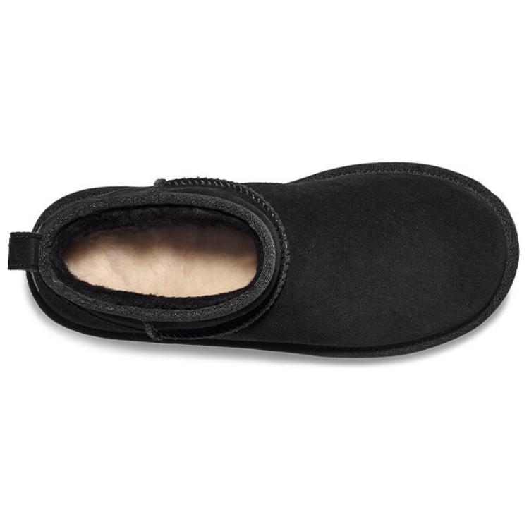 UGG Double Layer Leather Warm Comfortable Short Snow Boots Unisex Boots Black 1166732-BLK