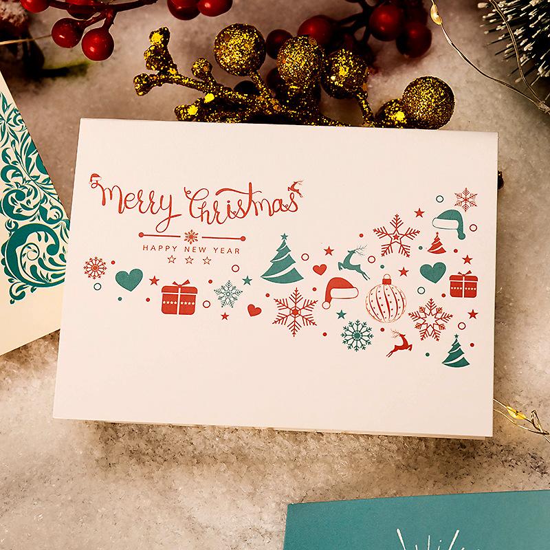 Christmas Greeting Card Envelope Christmas Gift Box Card Business Holiday Thank You Greeting Postcard Ins Wind Thank You Card