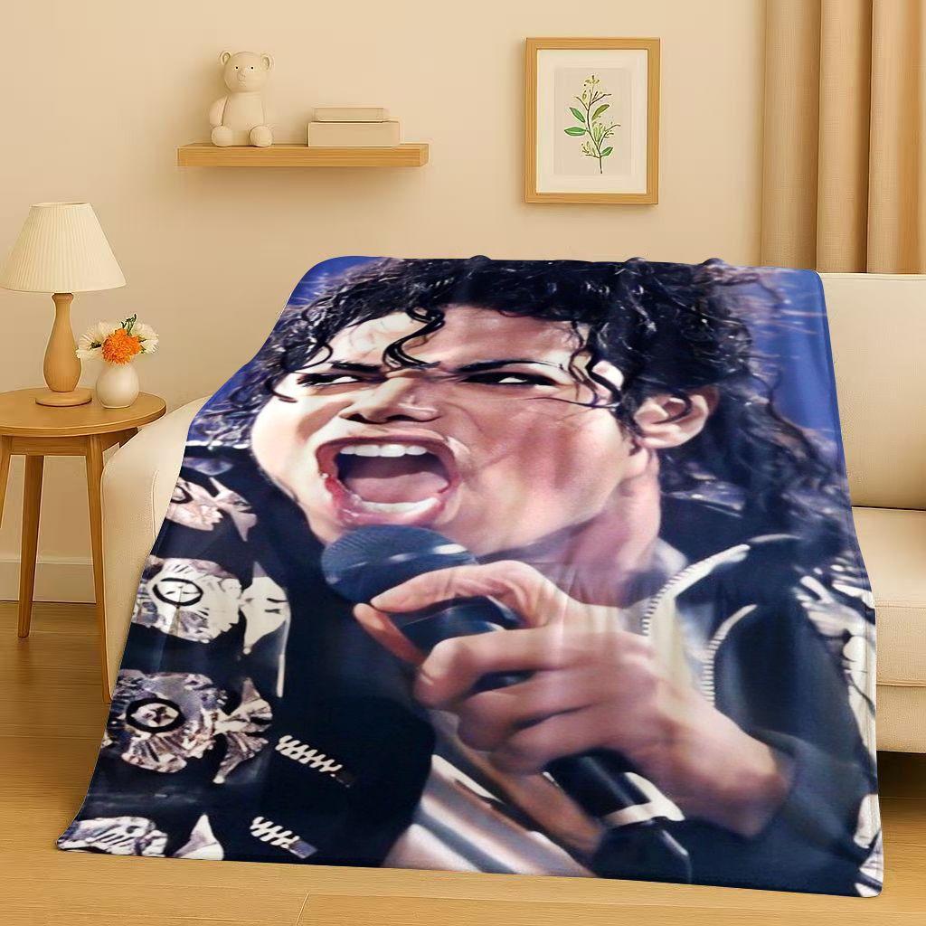 3D Retro Michael JacksonKing of Pop MJ Flannel Blanket,Ultra Soft Plush Throw for Home Bedroom Bed Sofa Cover Office Picnic Kids