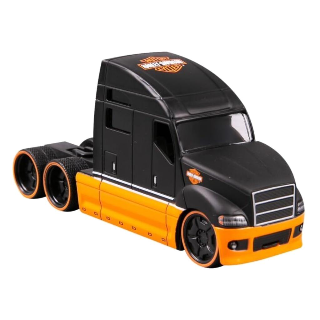 Maisto Scale Custom Trailer Truck Diecast Model Car 1/64 Harley-Davidson / (11516 (BLACK/ORANGE))