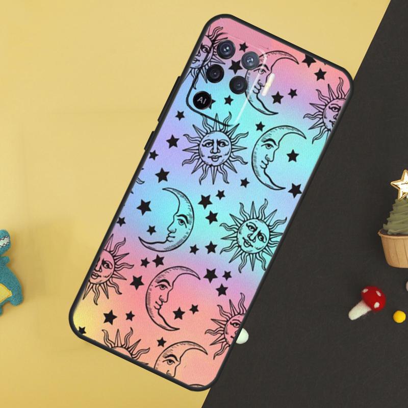 Чехол 'Солнце Луна Знаки Зодиака Небесный' для Oppo A60 A80 A40 A15 A16 A17 A57 A94 A74 A54 A76 A96 A18 A38 A58 A78 A98 A5 A6 Pro