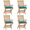 VidaXL Set of 4 Garden Chairs with Cushions, Patio Seats, Dining Chairs, Outdoor Patio Furniture, 3065636