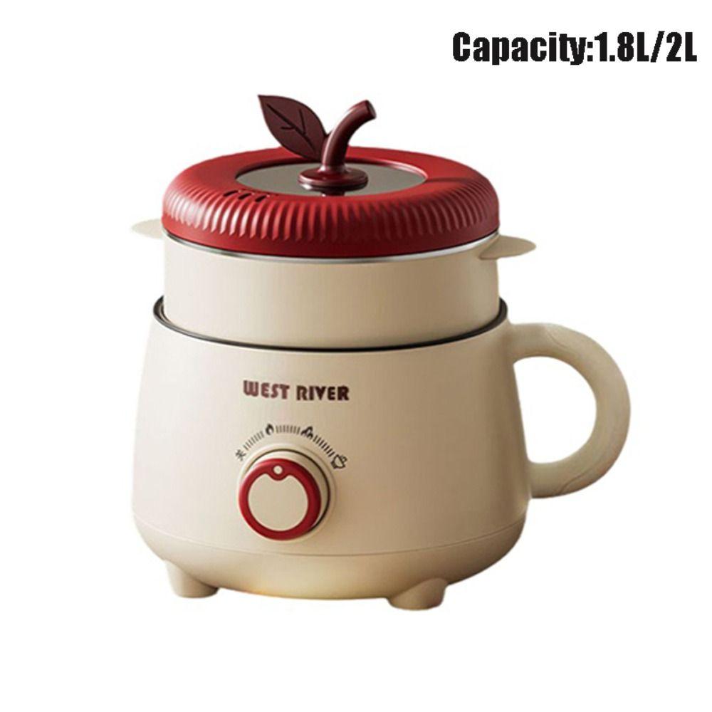 Adjustable Heat Mini Electric Cooking Pot Apple Shaped Rice Cooker Electric Hot Pot  For Dormitory