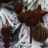 24 шт. Флокированные Рождественские Шары Подвески Пластиковые Особой Формы Рождественские Украшения Подвески DIY Разноцветные
