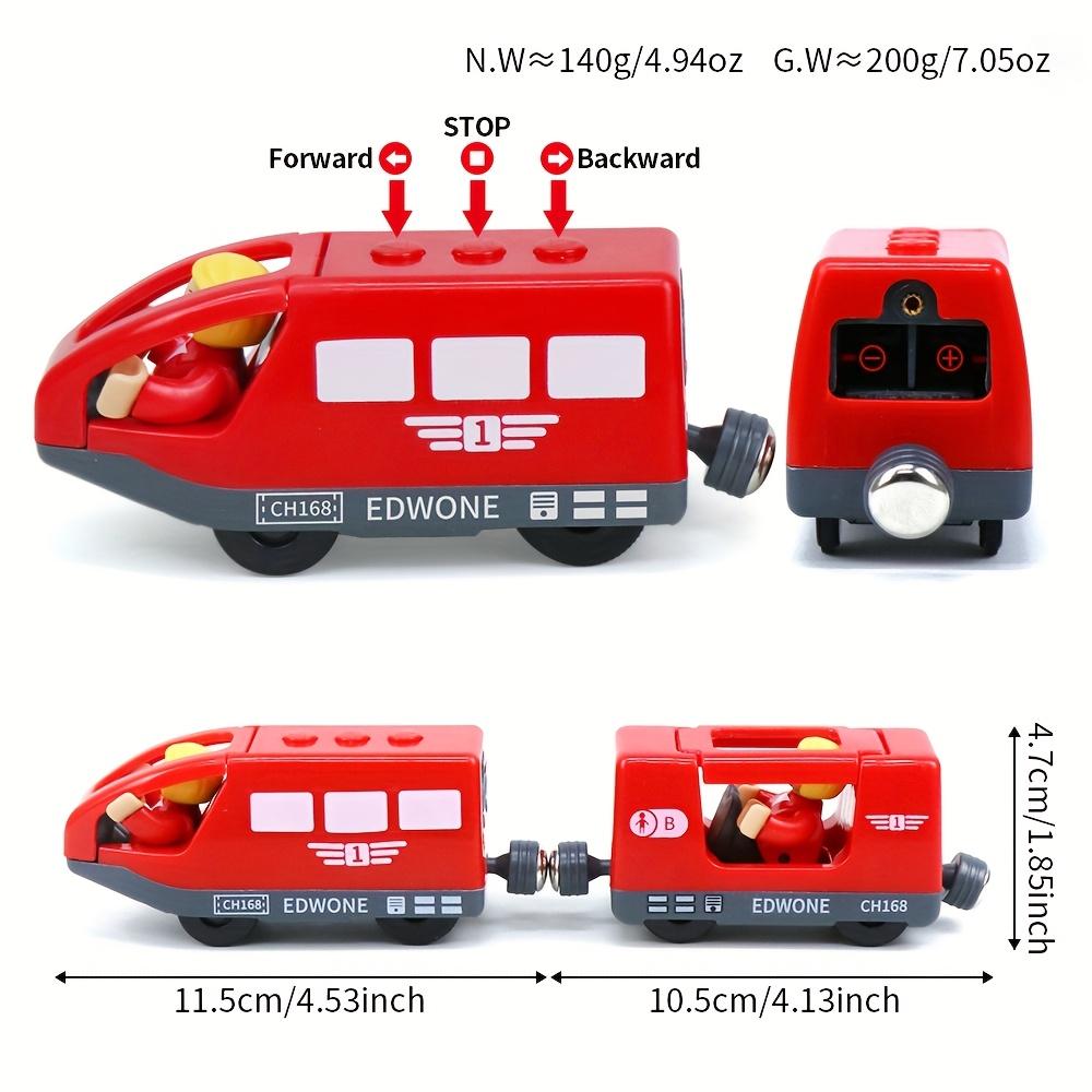 Wooden Train with Driver and Passenger, Compatible with Major Brand Tracks, Available In Multiple Colors