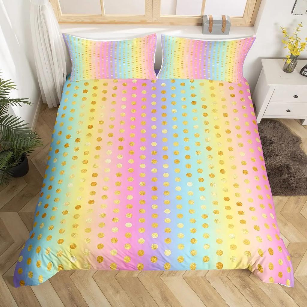 Abstract Rainbow Colorful Bedding Set Queen King Sinlge Duvet Cover Dream Polyester Comforter Covers Pillowcase Soft Bedclothes