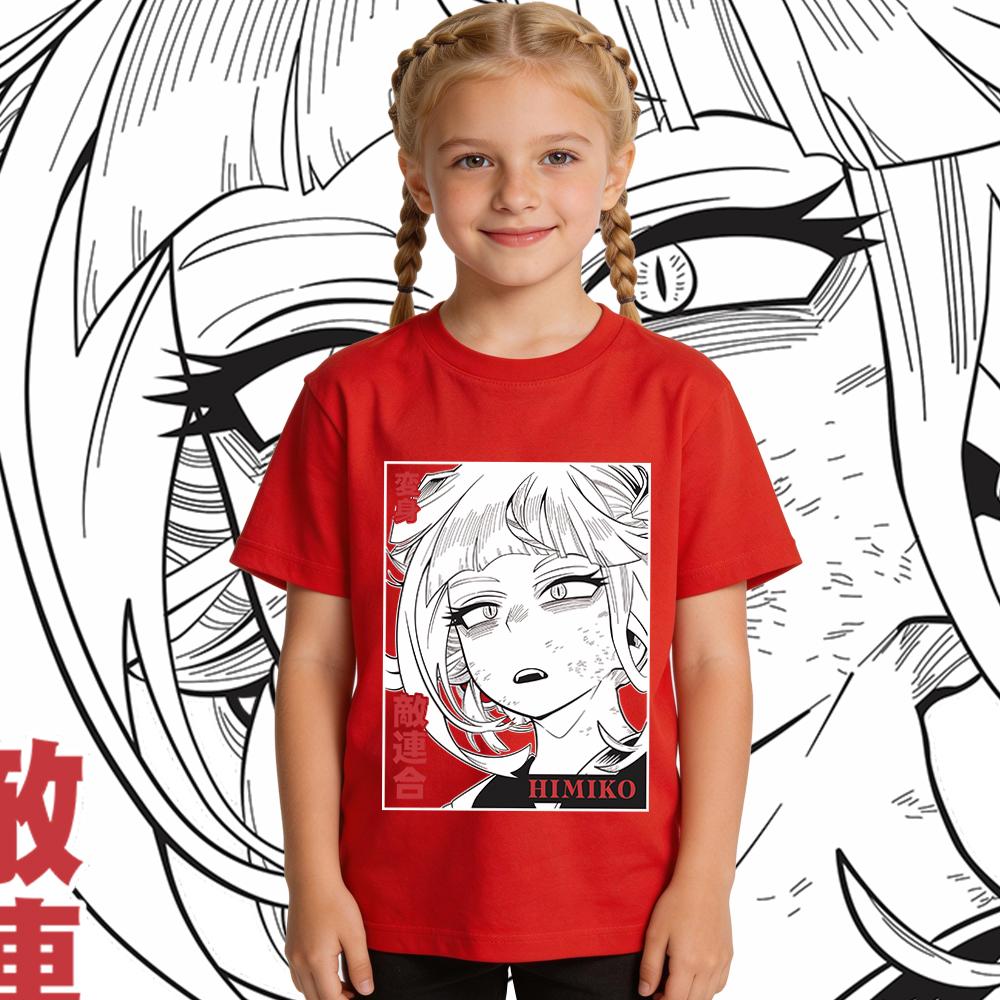 My Hero Academia Himiko Toga Anime Print Cotton T Shirt for Boys Girls Kids Daily Wear Soft Casual Top