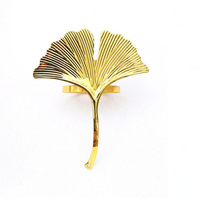 6 шт./лот кольцо для салфеток в виде листьев гинкго металлическая кнопка для салфеток отельная ткань кольцо для салфеток украшение стола