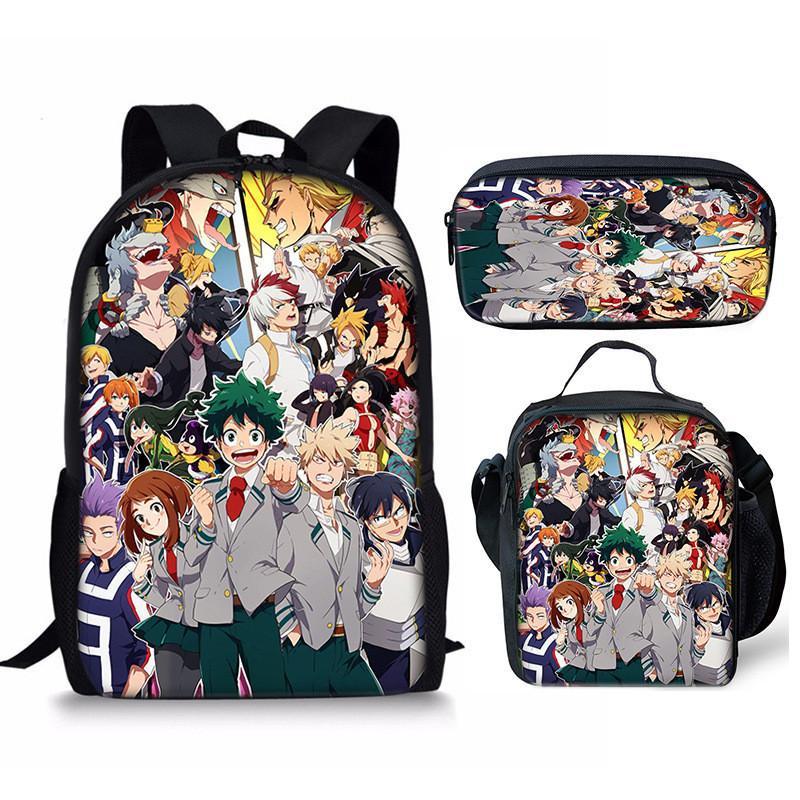 My Hero Academia Student Pack With Polyester Lining And Anime Cartoon Design For Teens