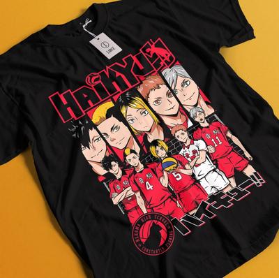 Новая футболка Haikyuu Сёё Хината Футболка Кагеяма Цукишима Аниме Куроо Кенма Футболка