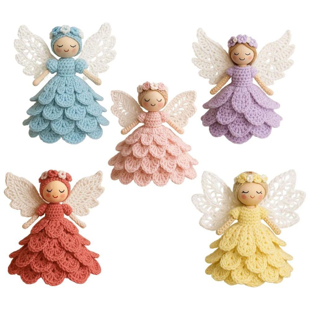 DIY Kit Crochet Angel Ornament Kit Handmade Yarn Craft Set for Christmas Tree Decoration