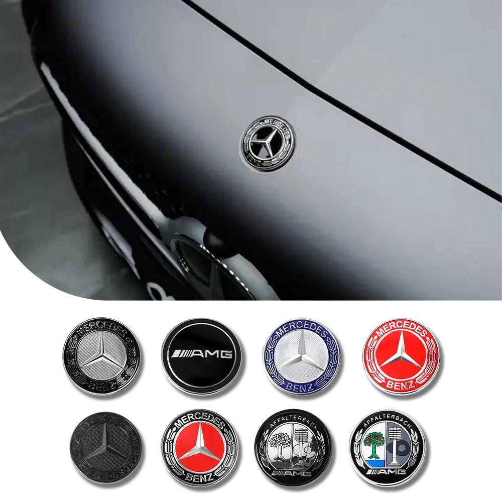 BNXP8 1pc Car ABS Flat Hood Emblem Front Badge Logo Sticker For Mercedes Benz AMG W212 W213 W205 W177 W247 W176 CLS CLA CLK CLG GLS