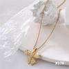 New Niche Design Retro Butterfly Micro-Inlaid Zircon Pendant Necklace Women'S Fashion Collarbone Chain