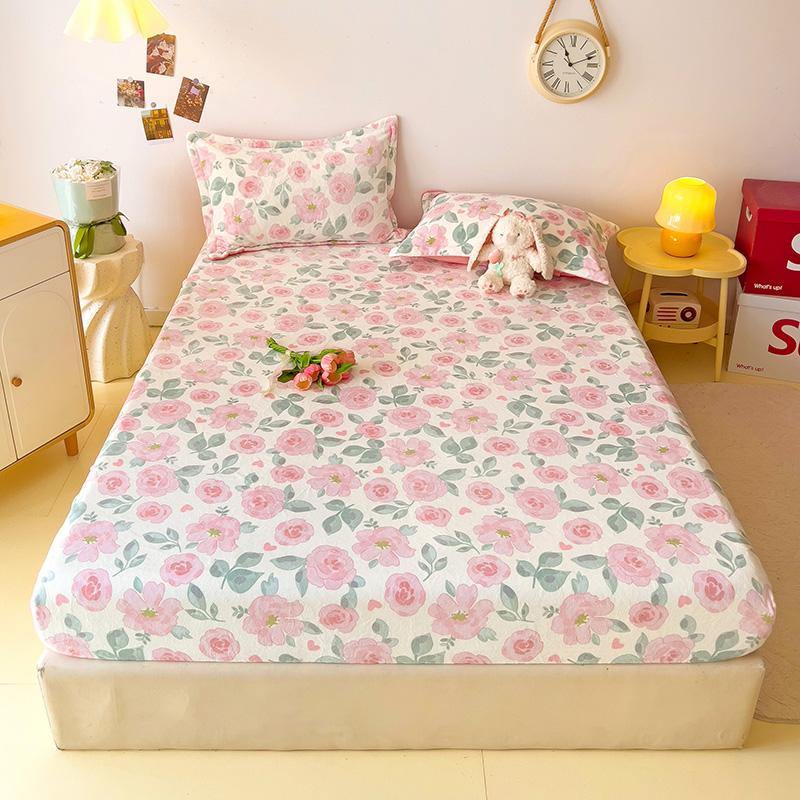 Простыня в мультяшном стиле, бархатное покрывало 120x200, зимняя простыня на резинке, приятная для кожи, простыни из постельного белья, драпа де литр (Нет наволочки)