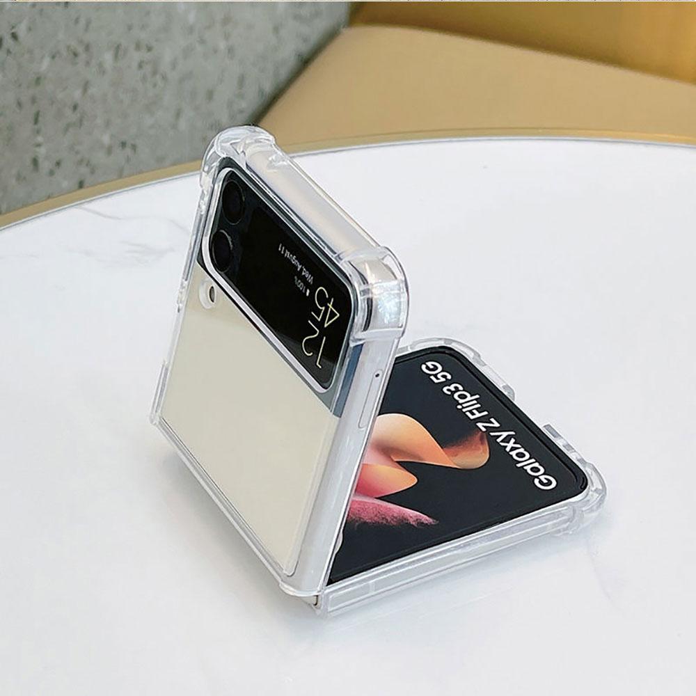 Роскошный чехол с бабочкой и цветком для Samsung Galaxy Z Flip 3 4 5g Funda Z Flip3, прозрачный жесткий противоударный чехол для ПК, чехол для телефона