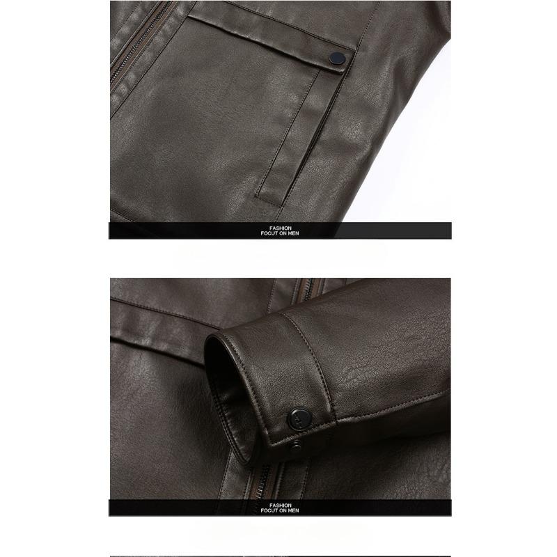 Кожаная куртка мужская бархатная утолщенная мужская меховая зимняя теплая кожаная куртка с лацканами