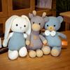 Soft Knitted Elephant Pig Giraffe Rabbit Teddy Bear Plush Toys Stuffed Cotton Animal Pillow Baby Sleeping Appease Gift
