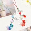 Simulation Fish Mobile Phone Chain Crystal Beads Beaded Keyring Keychain Charms  Festival