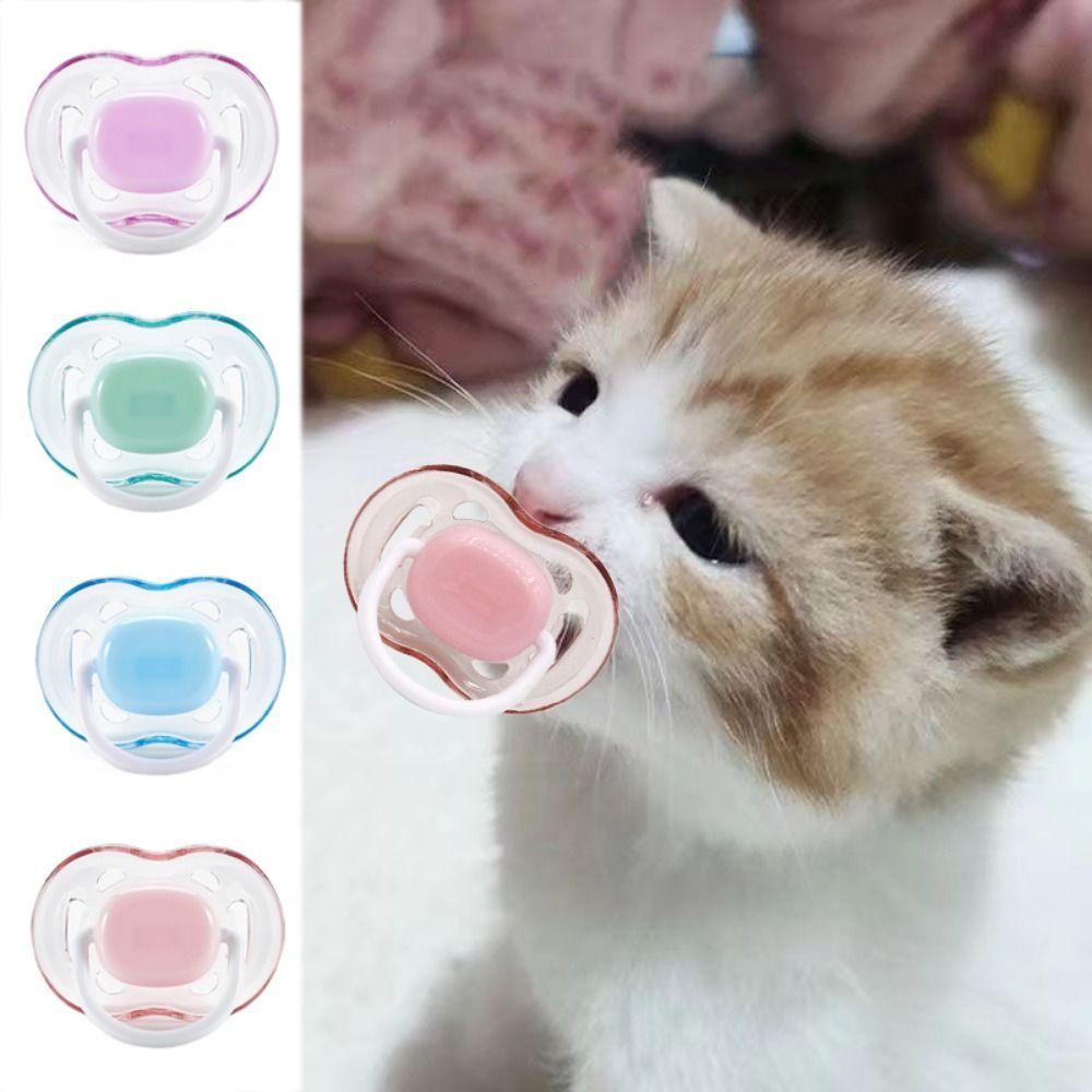 4pcs Silicone Pet Pacifier Bite Resistant Cat Sleeping Pacifier For Clean Teeth