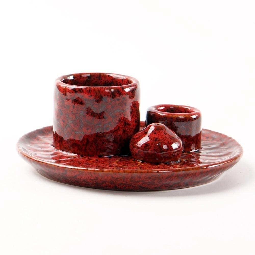Simple Design Candle Holder Multifunctional Ceramic Incense Tray Incense Stick Holder Room Decor