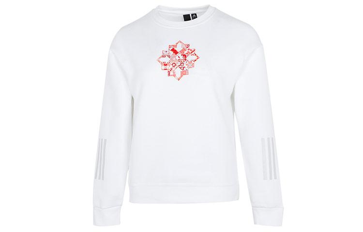 Adidas Sweatshirts Women's White Crew Neck Moderate Regular HC2806