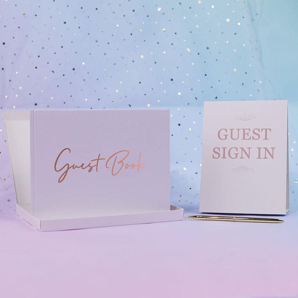Elegant Wedding Guest Book 100 Pages for Engagements Parties Baby Showers Anniversaries Birthdays Bridal Showers Graduations Funerals Hotel Event