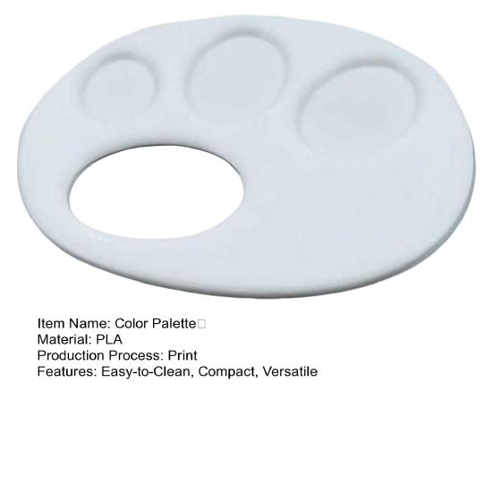 Пластиковая палитра для краски, 3D-печатная палитра для пальцев с ручкой, легко моющаяся, портативная палитра для рисования для детей, художников, для акварели, акрила, пигментов