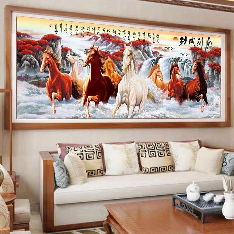 5D Diy Восемь жеребцов Алмазная картина Полный дрель Лошадь для успеха Вышивка крестом Восемь лошадей Украшение дома