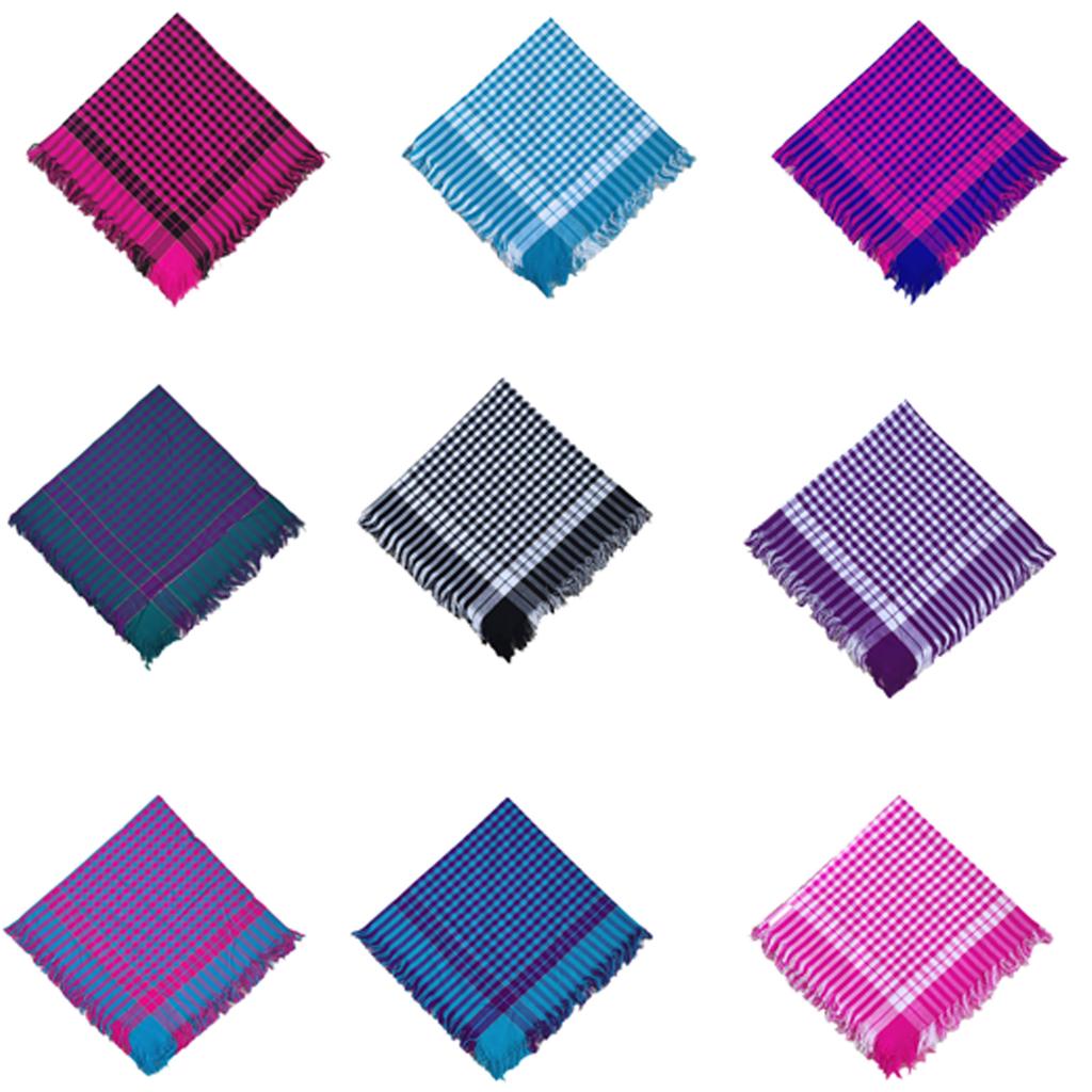 Winter Popular Rural Pattern Headwrap for Adult Unisex Fashion Checked Fringed Headcover Breathable Bandanas All Age