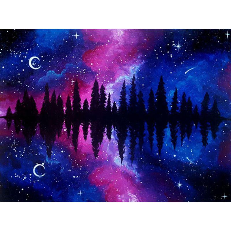 5D Diamond Painting Space 5D DIY Diamond Embroidery Cross Stitch Landscape River Mosaic Craft Kit Home Decor