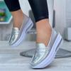 Fashion Women Leather Sneakers Fashion New Wedge Breathable Vulcanized Shoes Casual Round Toe Lazy Shoes Spring Summer Zapatos De Mujer