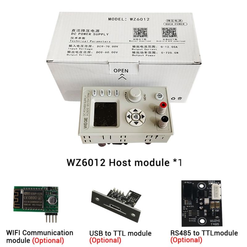60В 12А Регулируемый ЧПУ для источника питания постоянного тока Понижающий модуль источника питания Стабилизация напряжения Стабилизация тока ЖК-экран