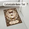 Butterflies Floral Theme Soft Crystal Velvet Rug Custom Name & Text Print Non Slip Floor Rug for Bedroom Living Room