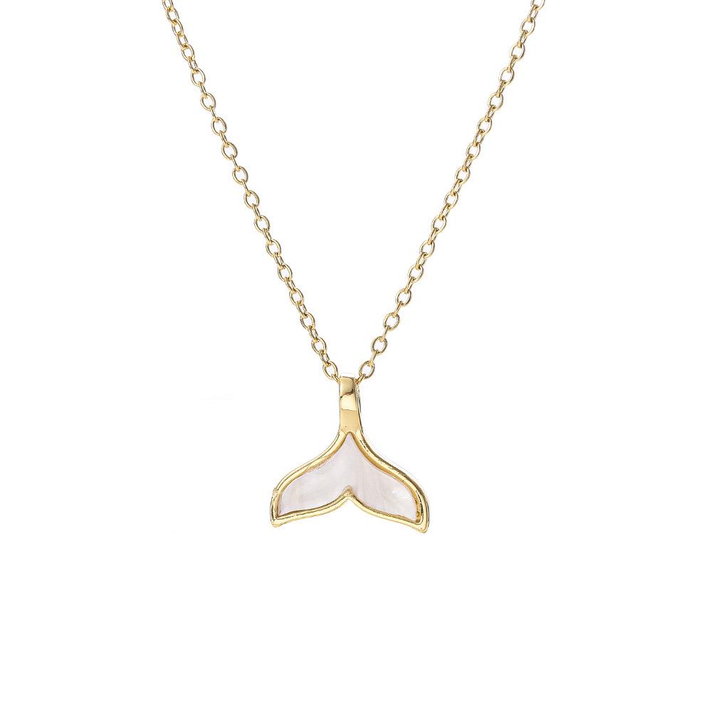 Корейское ожерелье с подвеской в виде рыбьего хвоста: Универсальная женская ретро-ключичная цепочка в стиле легкой роскоши