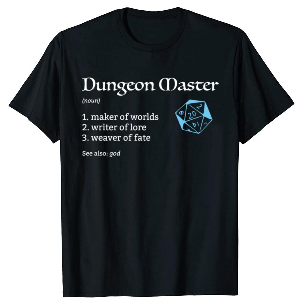 Funny Dungeon Master (DM) Definition Dungeons Dragons T-shirts Men Fashion Casual Oversized 100% Cotton Loose Oversized T Shirt
