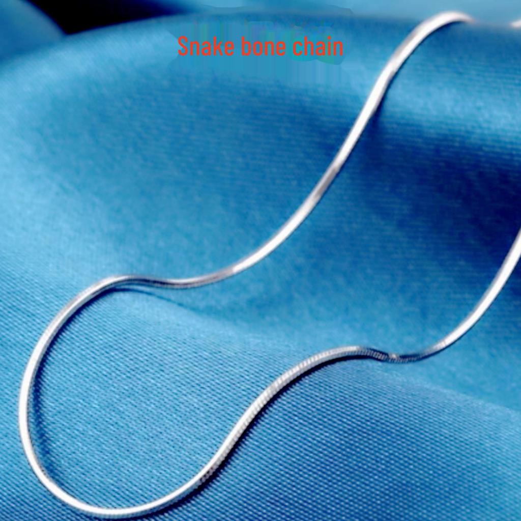Универсальное серебряное ожерелье-цепочка на ключицу: Стили «Змеиная кость», «Волна воды», «Юаньбао».